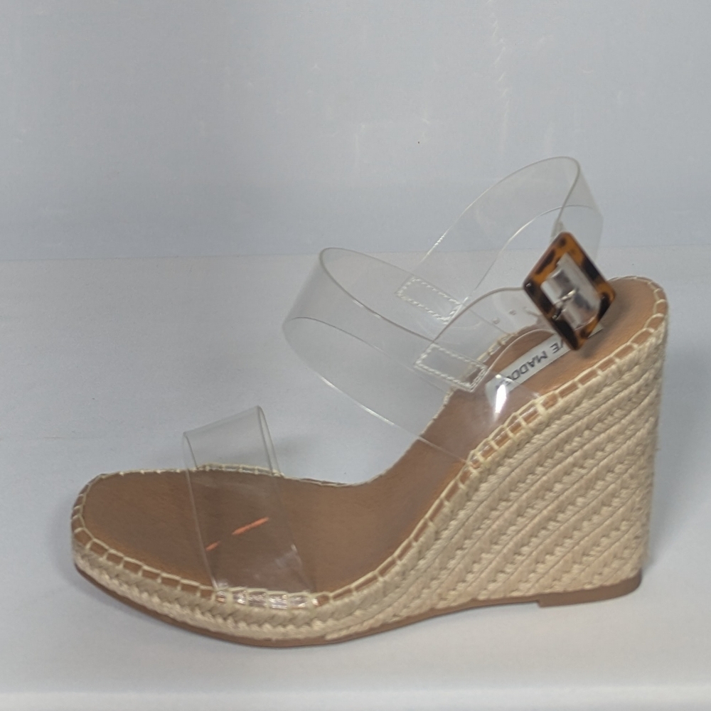 NEW Steve Madden Womens Uri Wedge Sandal 9.5 clear